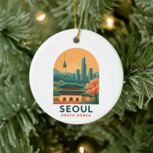 Seoul Zuid-Korea – Minimalistische Reis Kunst Vint Keramisch Ornament