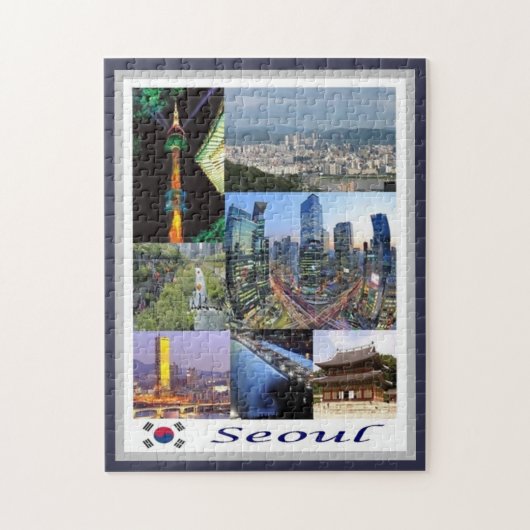 Seoul - Zuid-Korea - Mozaïek - Legpuzzel (Verticaal)