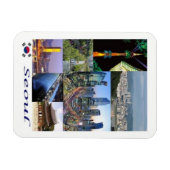 Seoul - Zuid-Korea - Mozaïek - Magnet Magneet (Horizontaal)