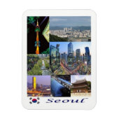 Seoul - Zuid-Korea - Mozaïek - Magnet Magneet (Verticaal)