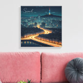 Seoul Zuid-Korea Night uitzicht Canvas Afdruk (Insitu (Woonkamer))