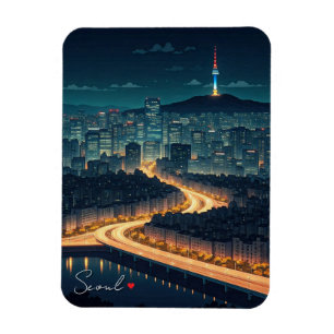 Seoul Zuid-Korea Night uitzicht Magneet