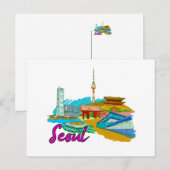Seoul - Zuid-Korea.png Briefkaart (Voorkant / Achterkant)