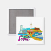 Seoul - Zuid-Korea.png Magneet (Voorkant / Achterkant)