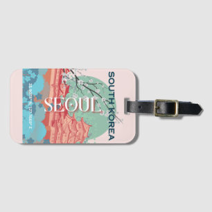 Seoul Zuid-Korea Reiskunst Bagagelabel