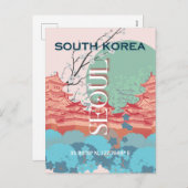 Seoul Zuid-Korea Reiskunst Feestdagenkaart (Voorkant / Achterkant)