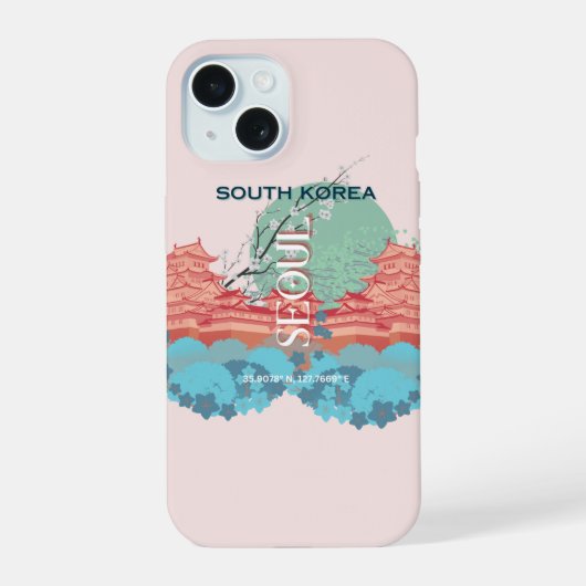 Seoul Zuid-Korea Reiskunst iPhone 15 Case (Achterkant)