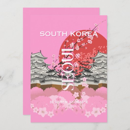 Seoul Zuid-Korea Reiskunst Kaart (Voorkant / Achterkant)