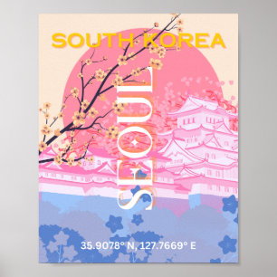 Seoul Zuid-Korea Reiskunst, Pastel Poster