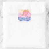 Seoul Zuid-Korea Reiskunst, Pastel Vierkante Sticker (Tas)