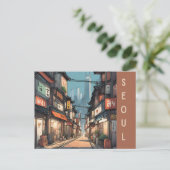  Seoul Zuid-Korea Reizen Aziatische Stadsstraat Briefkaart (Staand voorkant)