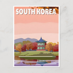Seoul Zuid-Korea Reizen Kunst Vintage retro Briefkaart