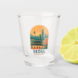 Seoul Zuid-Korea Shotglas – Oude Reisposter Shot Glas