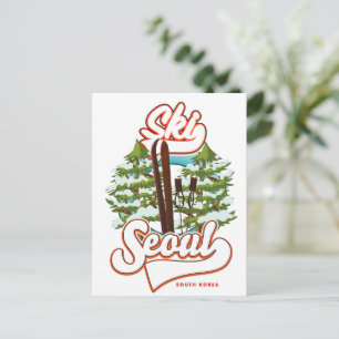Seoul Zuid-Korea Ski logo Briefkaart