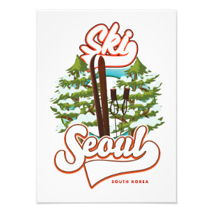 Seoul Zuid-Korea Ski logo Foto Afdruk