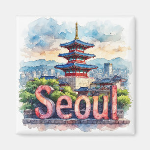 Seoul Zuid-Korea Stad Reis Cadeau Herinnering 🗺️ Magneet