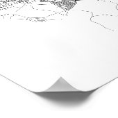 Seoul, Zuid-Korea (zwart op wit) Poster (Hoek)