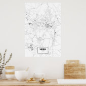 Seoul, Zuid-Korea (zwart op wit) Poster (Keuken)