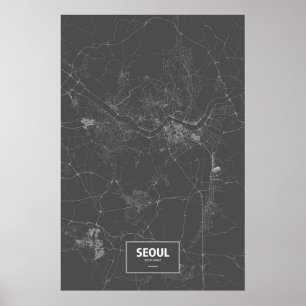 Seoul, Zuid-Korea (zwart wit) Poster