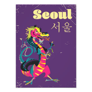 Seoul Zuid-Koreaans reisposter Foto Afdruk