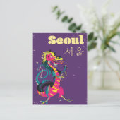 Seoul Zuid-Koreaanse reisposter Briefkaart (Staand voorkant)
