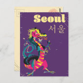 Seoul Zuid-Koreaanse reisposter Briefkaart (Voorkant / Achterkant)