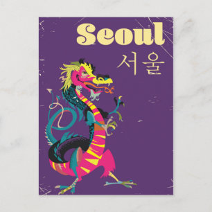 Seoul Zuid-Koreaanse reisposter Briefkaart