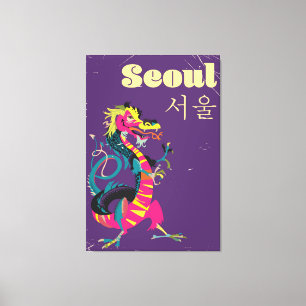 Seoul Zuid-Koreaanse reisposter Canvas Afdruk