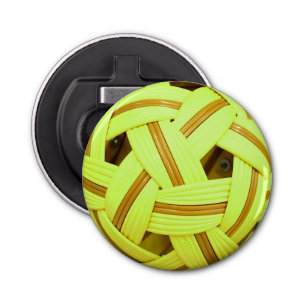 Sepak Takraw ball Yellow Sports Button Flesopener