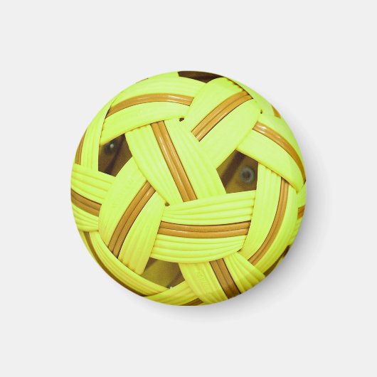 Sepak Takraw ball Yellow Sports Magneet (Voorkant)