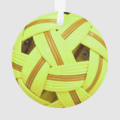 Sepak Takraw ball Yellow Sports Ornament (achterkant)