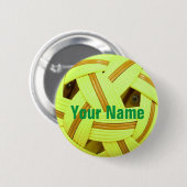 Sepak Takraw ball Yellow Sports Ronde Button 5,7 Cm (Voorkant /achterkant)