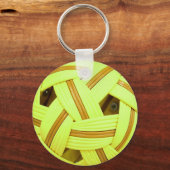 Sepak Takraw ball Yellow Sports Sleutelhanger (Voorkant)