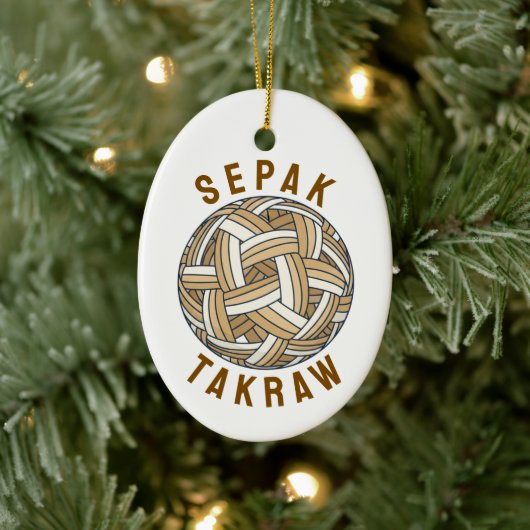 Sepak Takraw Gevlochten Bal Keramisch Ornament (Boom)