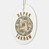 Sepak Takraw Gevlochten Bal Keramisch Ornament (Links)