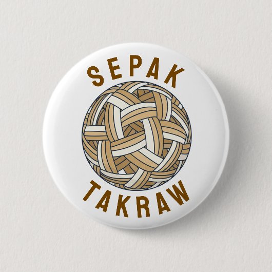 Sepak Takraw Gevlochten Bal Ronde Button 5,7 Cm (Voorkant)