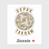 Sepak Takraw Gevlochten Bal Sticker (Vel)