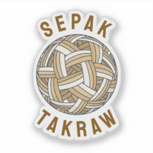 Sepak Takraw Gevlochten Bal Sticker