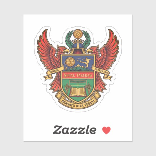 Sepak Takraw - heraldry style logo Sticker (Vel)