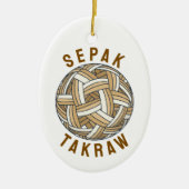 Sepak Takraw Woven Ball Keramisch Ornament (Voorkant)