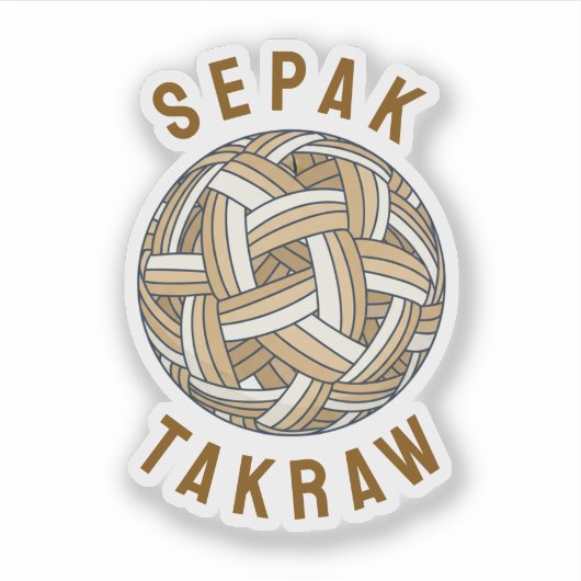 Sepak Takraw Woven Ball Sticker (Voorkant)