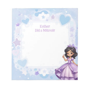 Sephardi Princess Blauw Paarse gepersonaliseerde m Notitieblok