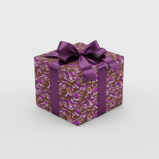 Sepia Abstract Pebble Bean Repeating Pattern Cadeaupapier