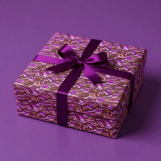 Sepia Abstract Pebble Bean Repeating Pattern Cadeaupapier