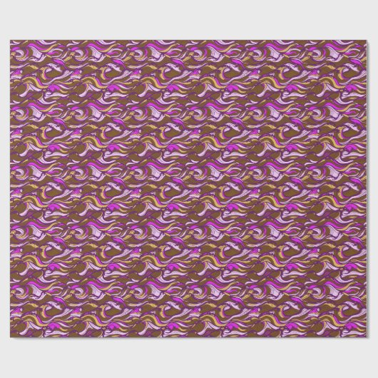 Sepia Abstract Pebble Bean Repeating Pattern Cadeaupapier (Vlak)
