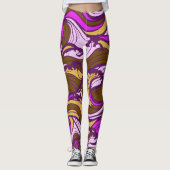 Sepia Abstract Pebble Bean Repeating Pattern Leggings (Voorkant)