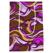 Sepia Abstract Pebble Bean Repeating Pattern Medium Cadeauzakje (Achterkant)