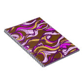 Sepia Abstract Pebble Bean Repeating Pattern Notitieboek (Rechterzijde)