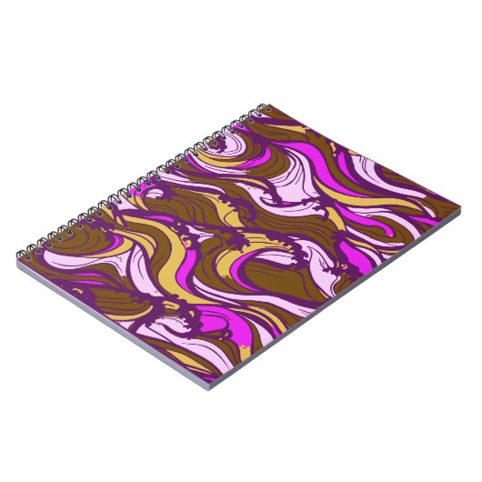 Sepia Abstract Pebble Bean Repeating Pattern Notitieboek (Linkerzijde)