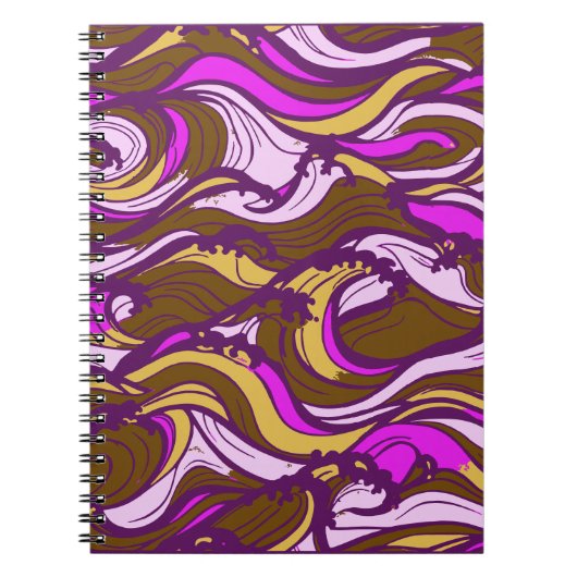 Sepia Abstract Pebble Bean Repeating Pattern Notitieboek (Voorkant)